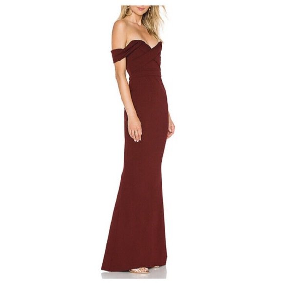 Nookie Camille Gown Wine Deep Red Long - Picture 3 of 9
